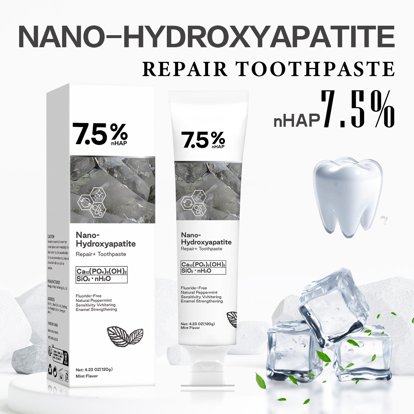 Hydroxyapatite Toothpaste - Nano Hidroksiapatit Diş Macunu Kahve Çay